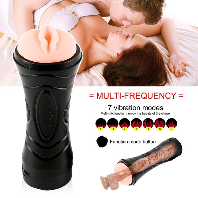 7 Vibrating Modes, Male Masturbator with Skin-Like Material