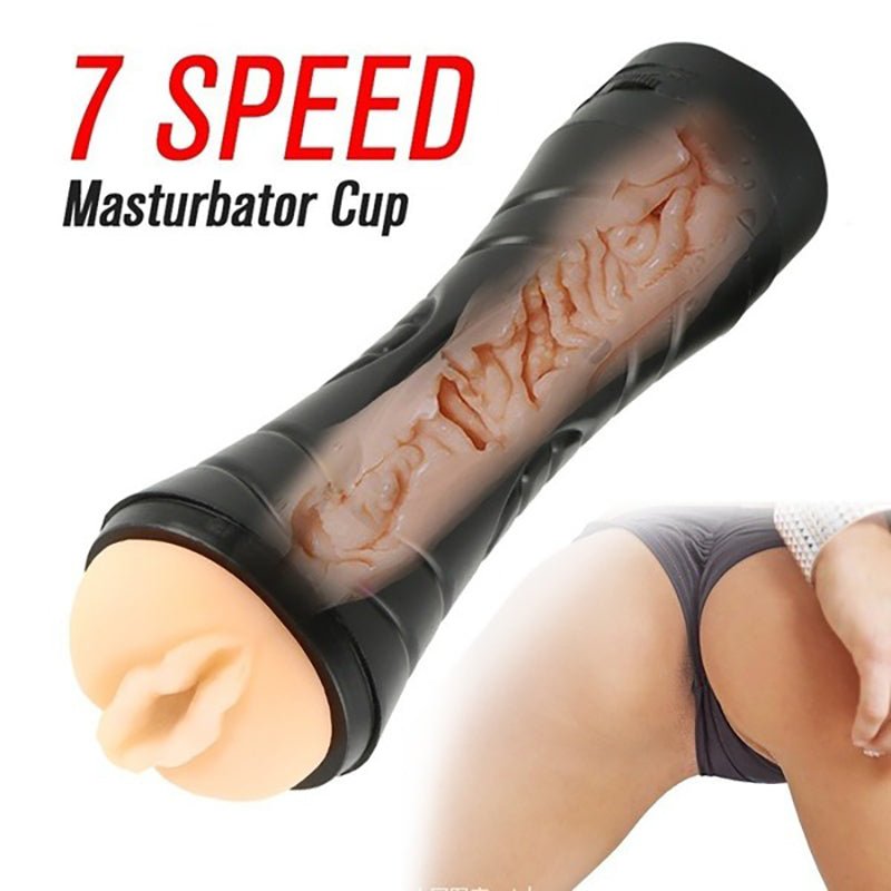 7 Vibrating Modes, Male Masturbator with Skin-Like Material