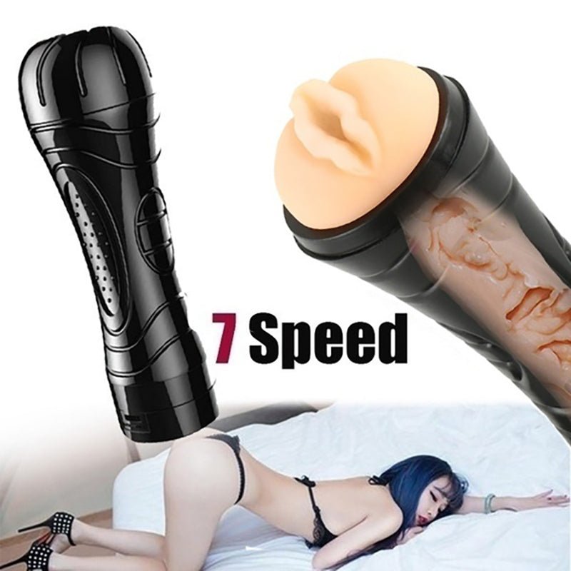 7 Vibrating Modes, Male Masturbator with Skin-Like Material