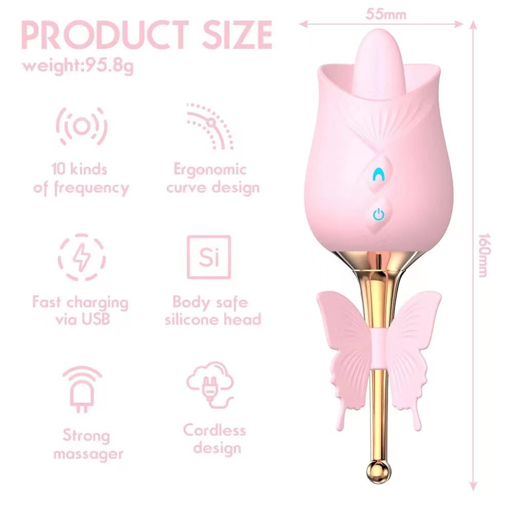 10 Mode Tongue Licking Rose Vibrator