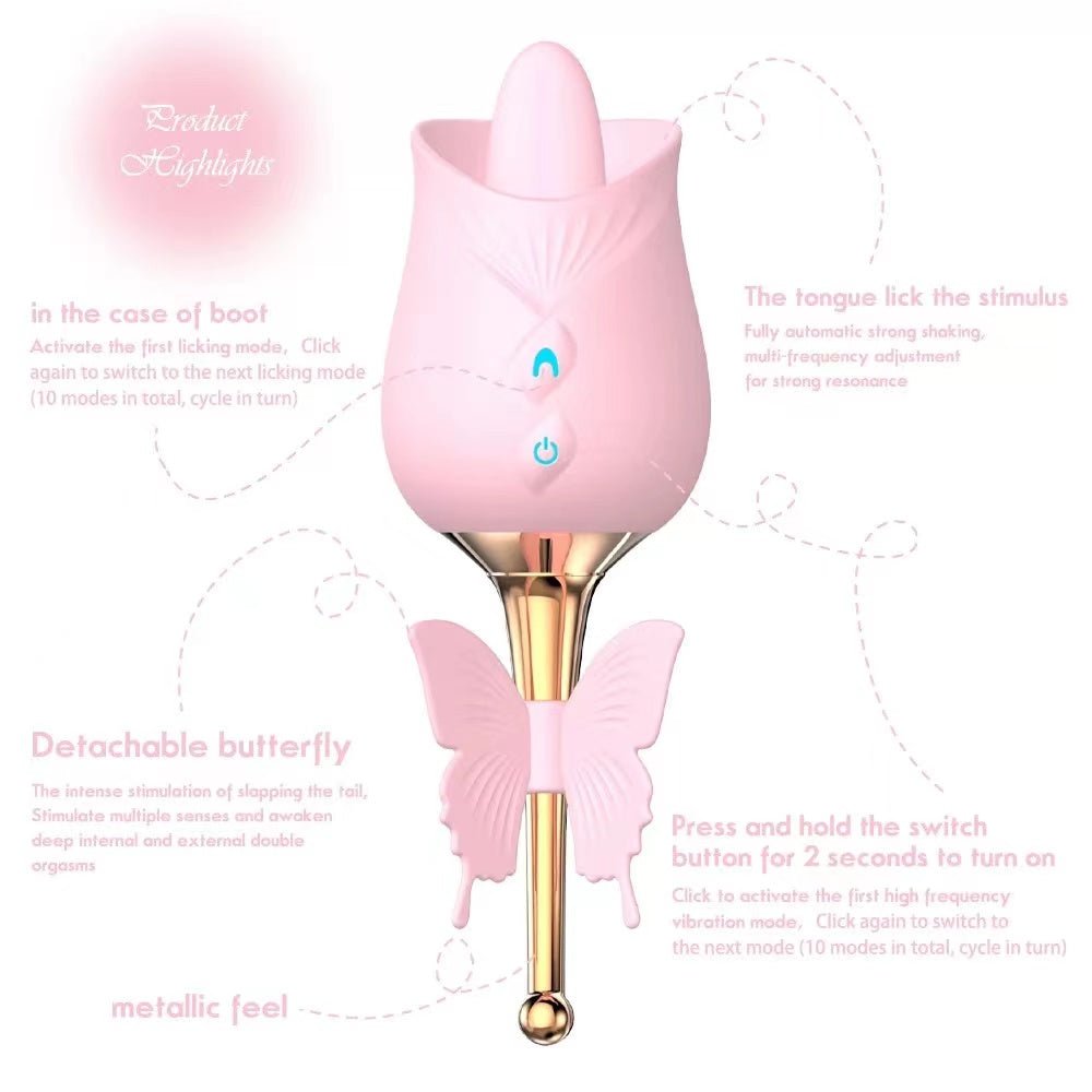 10 Mode Tongue Licking Rose Vibrator