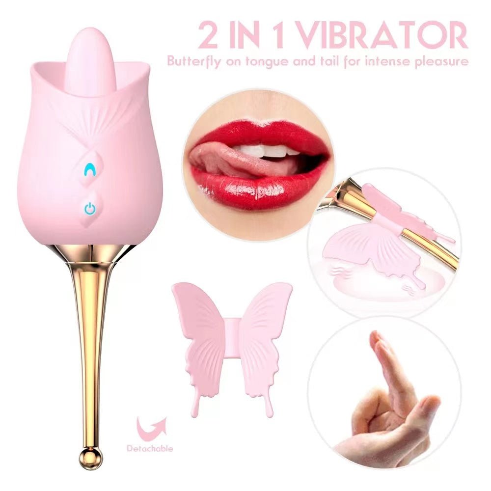 10 Mode Tongue Licking Rose Vibrator