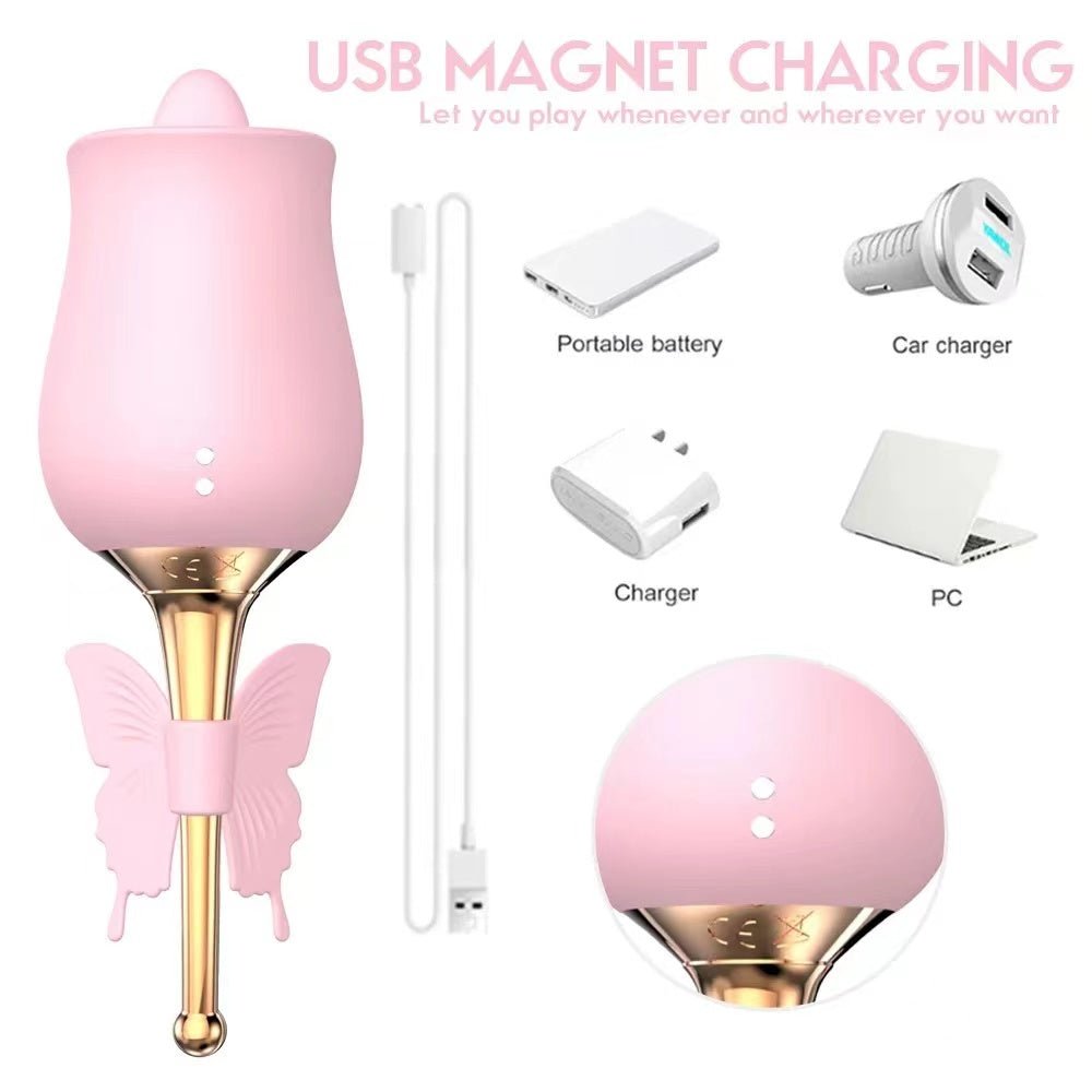 10 Mode Tongue Licking Rose Vibrator