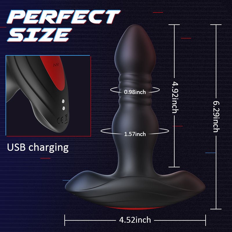 10 Vibrating Modes, Butt Plug With Remote Control