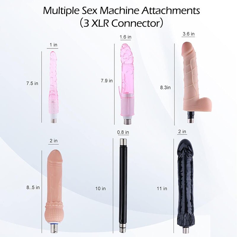 Thrusting Unisex Dildo Device + 6 Interchangeable Attachments